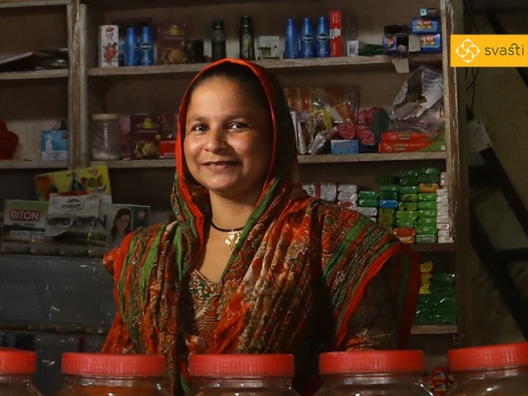 Suraya Abdul Shaikh - Retail Store Owner, and Svasti Microfinance Customer
